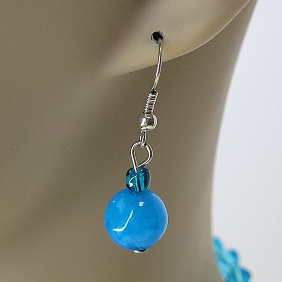 Blue Necklace Double Strand Beaded Necklace - Picture 5 of 13